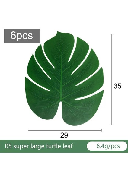 05 6 Adet Yapay Palmiye Yaprakları Tropikal Monstera Sahte Bitki Hawaii Parti Malzemeleri Için Büyük Yeşil Yaprak Masa Duvar Dekorasyonu (Yurt Dışından)