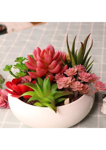 Song La Pembe Yapay Yeşil Mor Kırmızı Akın Etli Bitkiler Dıy Ev Bahçe Ofis Düğün Dekorasyon Mini Bonsai Plante Artificielle (Yurt Dışından) fiyatları