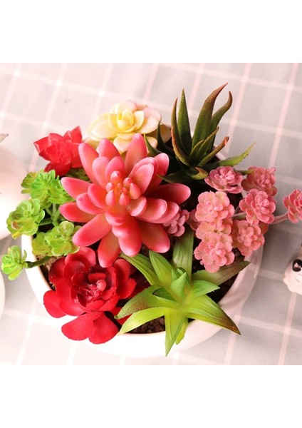 Song La Pembe Yapay Yeşil Mor Kırmızı Akın Etli Bitkiler Dıy Ev Bahçe Ofis Düğün Dekorasyon Mini Bonsai Plante Artificielle (Yurt Dışından) modelleri