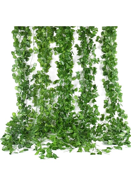 B08-3PCS 2.1m 3 Adet Yapay Yeşil Sarmaşık Yaprağı Bitkiler Asma Asılı Çelenk Sahte Yeşillik Çiçek Ev Mutfak Bahçe Düğün Duvar Dekor Için (Yurt Dışından)