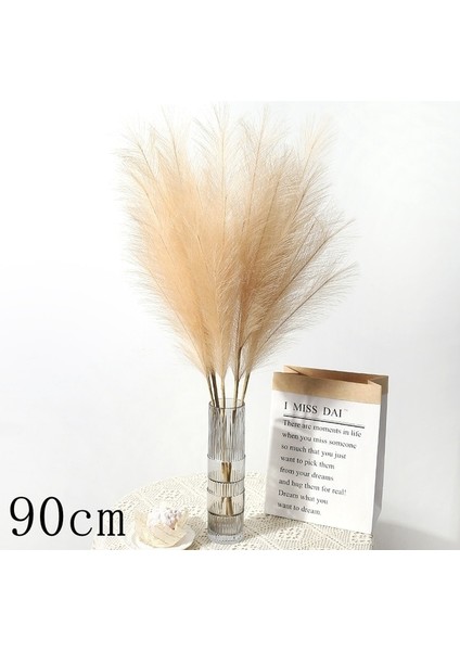 Açık KAHVE-90CM 1pc Sahte Pampas Çim Dekor Tüy Çim Yapay Phragmites Australis Vazo Süslemeleri Sahte Sazlık Bitkiler Sonsuz Çiçekler (Yurt Dışından)