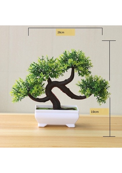 Longxushu Pot ile Greenplants Yeni Yeşil Yapay Bitkiler Bonsai Küçük Ağaç Çim Çiçek Saksı Bonsai Cadılar Bayramı Düğün Noel Partisi Ev Ofis Dekoru (Yurt Dışından)