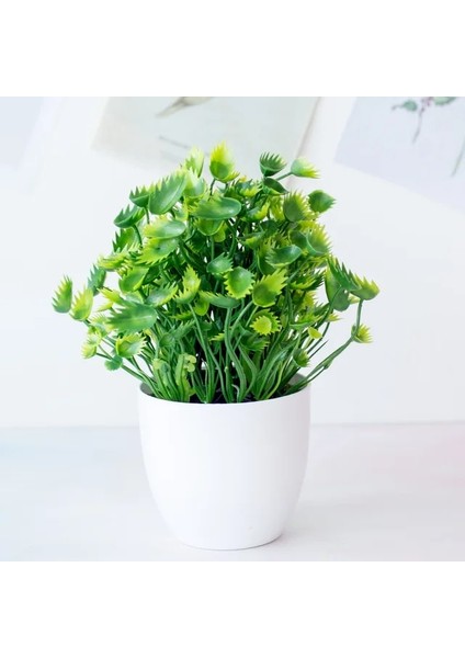 Bu Ying Cao Bitkileri Pot ile 1 Adet Yeşil Yapay Bitkiler Bonsai Küçük Ağaç Saksı Bitkileri Sahte Çiçekler Saksı Süsler Ev Dekorasyon Otel Bahçe Dekorasyonu (Yurt Dışından)