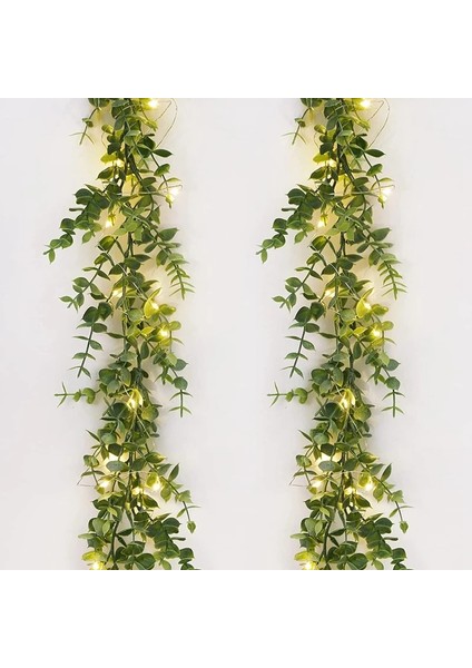 Karanlıkta Parlayan Duvar Asılı Yapay Bitki Asma Süslemeleri Ev Bahçe Dekor Için LED 180 cm Sahte Okaliptüs Ivy Garland (Yurt Dışından) fırsatları