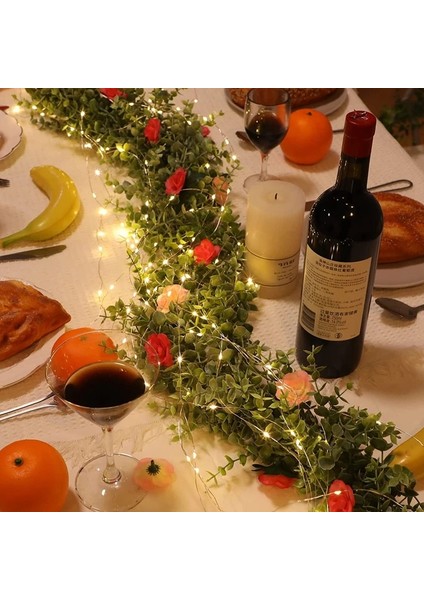 Karanlıkta Parlayan Duvar Asılı Yapay Bitki Asma Süslemeleri Ev Bahçe Dekor Için LED 180 cm Sahte Okaliptüs Ivy Garland (Yurt Dışından) indirimleri