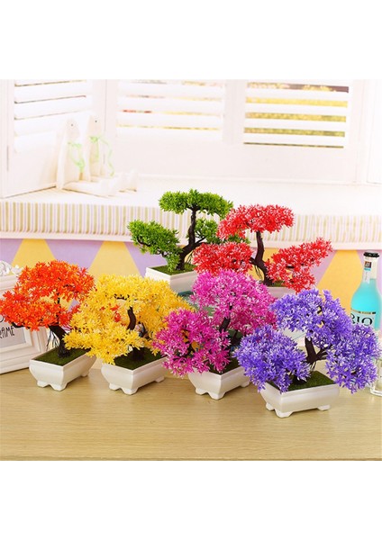 Kartopu Mor Plantas Artificiales Yapay Bitki Bonsai Küçük Ağaç Saksı Yatak Odası Dekor Süsler Ev Odası Masa Tropikal Bahçe Dekorasyon (Yurt Dışından) indirimleri