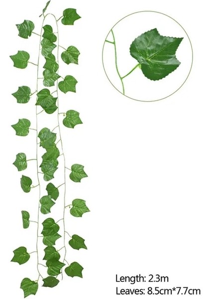 G01-2.3M 3 Adet 2.1 M Sahte Sarmaşık Yaprakları Yapay Ivy Garland Yeşillik Sarmaşıklar Düğün Dekor Için Estetik Ipek Sarmaşık Sarmaşıklar Duvar Dekor (Yurt Dışından)