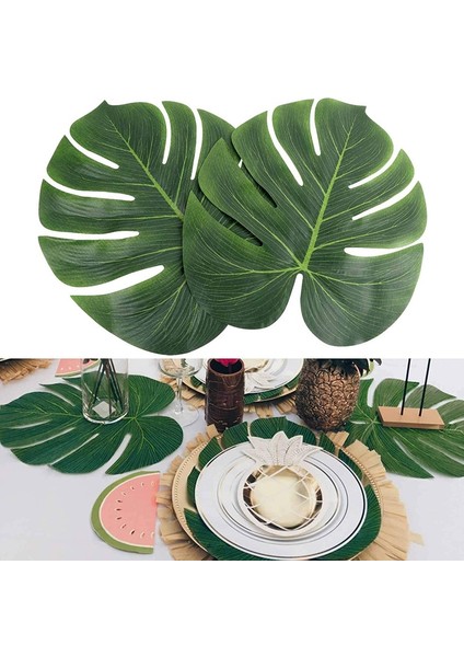A00461 10 Adet Yapay Bitkiler Tropikal Palmiye Yaprakları Hawaii Orman Yaz Parti Düğün Doğum Günü Ev Dekorasyon Bahçe Sahte Yapraklar Bitkiler (Yurt Dışından)