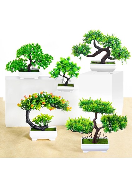 F5 Bonsai Küçük Ağaç Saksı Yapay Bitkiler Sahte Bitki Çiçekler Saksı Süsler Ev Odası Masa Dekorasyon Otel Bahçe Dekor Için (Yurt Dışından)