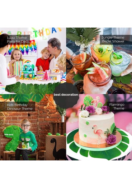 No6 Yapay Tropikal Palmiye Yaprakları Safari Orman Süslemeleri Hawaii Luau Parti Yaprak Ev Masa Süsü Düğün Doğum Günü Sahte Bitkiler (Yurt Dışından)