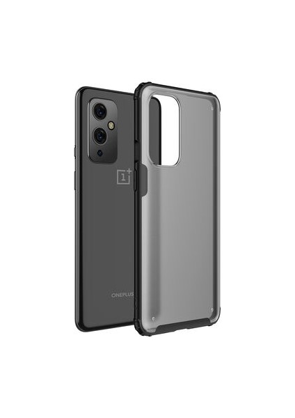 One Plus 9 Sert Yapılı ve Köşe Korumalı Arkası Buğulu Şık Volks Premium Kılıf