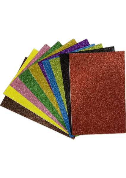 Eva Simli Yapışkanlı Eva Renkli 10 Renk 20X30 cm 2mm A4 Boy