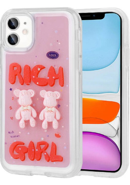 iPhone 11 Kılıf Kabartma Figürlü Parlak Şık Minimini Silikon Kapak
