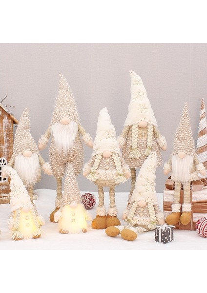 B-2 Noel Yüzü Olmayan Örme Çizgili Gnome Bebek Ev Için Merry Christmas Süslemeleri 2022 Noel Süs Noel Yeni Yıl 2023 (Yurt Dışından)
