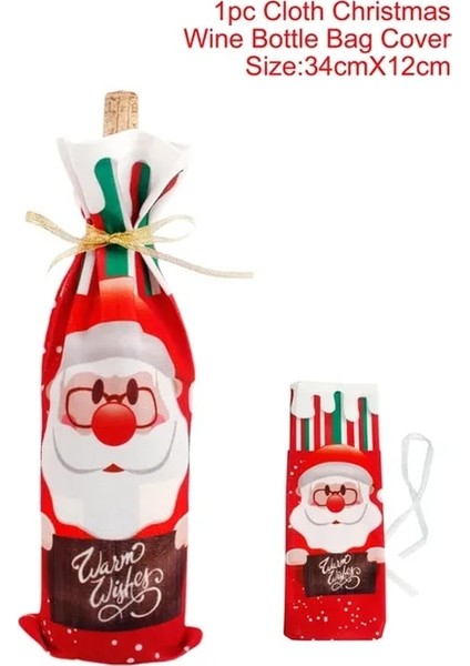 Stil 5 Noel Şarap Şişesi Kapağı Merry Christmas Süslemeleri Ev Için 2022 Noel Süs Yeni Yıl 2023 Noel Navidad Hediyeler (Yurt Dışından)