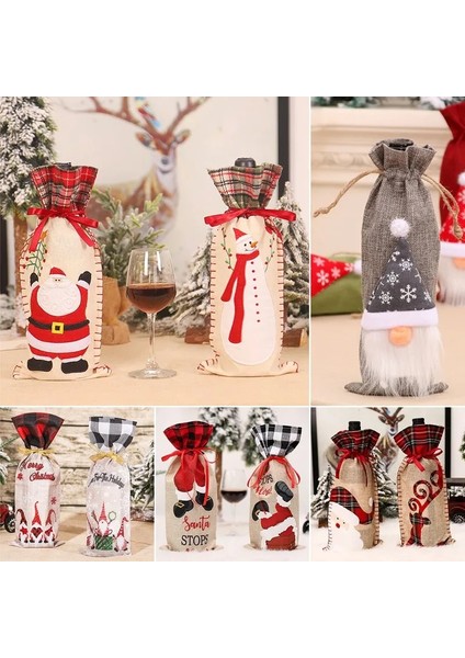 Stil 13 Noel Şarap Şişesi Kapağı Merry Christmas Süslemeleri Ev Için Noel Süs Noel Masa Dekor Yeni Yıl 2024 Navidad Hediye (Yurt Dışından)