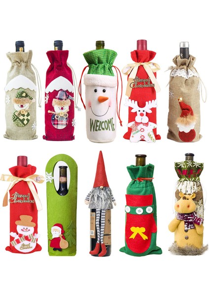 109-B 2023 Yeni Yıl Hediye Noel Şarap Şişesi Kapağı Noel Baba Noel Noel Noel Süslemeleri Ev Için Doğum Navidad 2022 Akşam Yemeği Dekor (Yurt Dışından) fiyatları