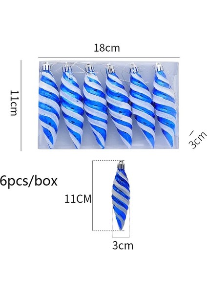 Mavi Spiral 6 Adet/grup Noel Ağacı Kolye Galvanik Kırmızı Lolipop Şeker Noel Noel Çocuk Hediye Noel Ev Dekor Yeni Yıl 2023 Navidad (Yurt Dışından) fiyatları
