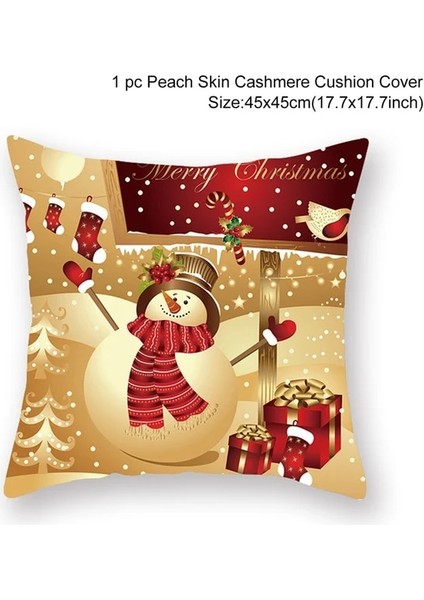 Stil 31-54 45 x 45 Noel Minder Örtüsü Ev Için Merry Christmas Süslemeleri 2023 Noel Süs Navidad Noel Noel Hediyeleri Mutlu Yıllar 2024 (Yurt Dışından)