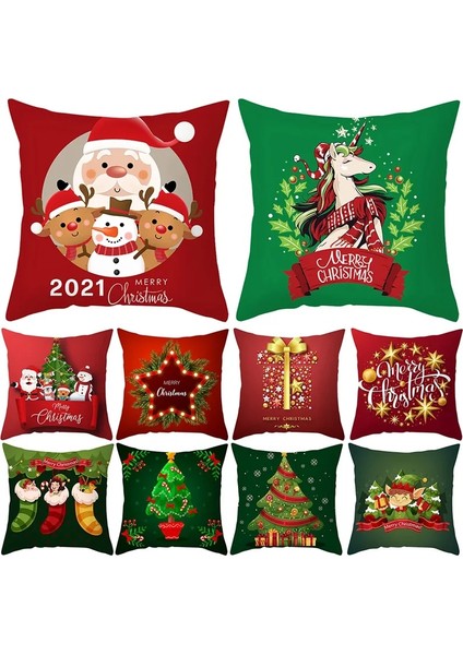 Stil 31-54 45 x 45 Noel Minder Örtüsü Ev Için Merry Christmas Süslemeleri 2023 Noel Süs Navidad Noel Noel Hediyeleri Mutlu Yıllar 2024 (Yurt Dışından)