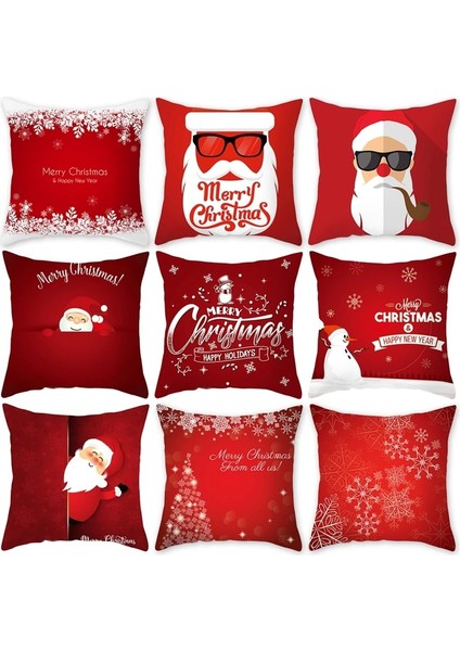 Stil 31-54 45 x 45 Noel Minder Örtüsü Ev Için Merry Christmas Süslemeleri 2023 Noel Süs Navidad Noel Noel Hediyeleri Mutlu Yıllar 2024 (Yurt Dışından)