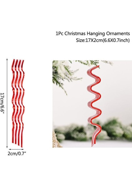 U01-1PC 1/4/6 Adet Noel Şeker Kamışı Lolipop Kolye Yılbaşı Ağacı Asılı Dekorasyon Ev Için Noel Süsleri Yeni Yıl Navidad Hediyeler (Yurt Dışından)
