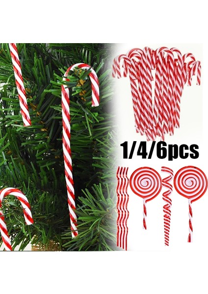 U01-1PC 1/4/6 Adet Noel Şeker Kamışı Lolipop Kolye Yılbaşı Ağacı Asılı Dekorasyon Ev Için Noel Süsleri Yeni Yıl Navidad Hediyeler (Yurt Dışından) fiyatları