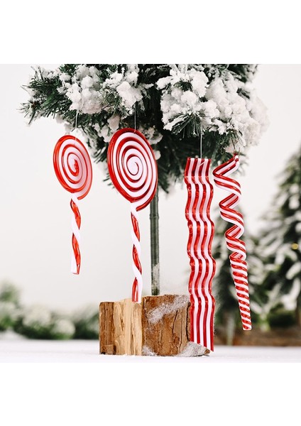 U01-1PC 1/4/6 Adet Noel Şeker Kamışı Lolipop Kolye Yılbaşı Ağacı Asılı Dekorasyon Ev Için Noel Süsleri Yeni Yıl Navidad Hediyeler (Yurt Dışından) indirimleri