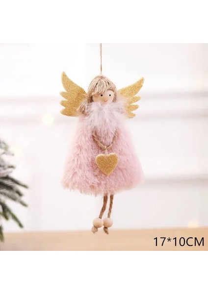 A2-Pink Kalp Melek 2023 Navidad Noel Ağacı Araba Dekor Ahşap Asılı Kolye Elk Noel Süslemeleri Ev Için Yeni Yıl Noel Doğum Günü Hediyesi (Yurt Dışından)