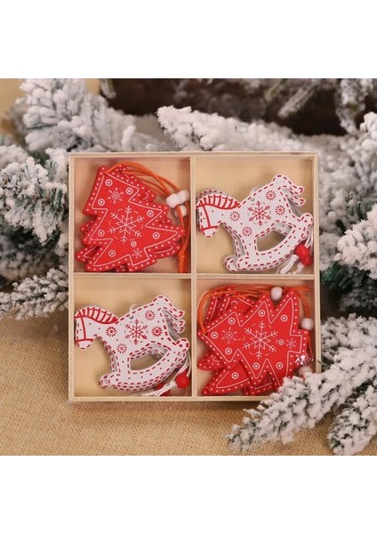 N01-12 Adet 1 Kutu Yaratıcı Hollow Noel Kar Taneleri Ahşap Melek Kolye Süsler Noel Ağacı Süsleme Noel Dekorasyon Çocuklar Için Hediye (Yurt Dışından)