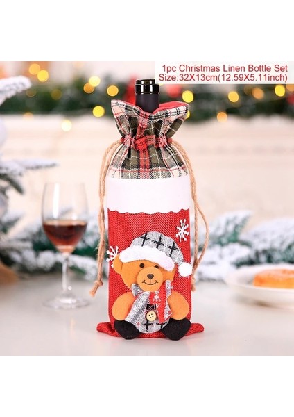 18 Noel Şarap Şişesi Kapağı Merry Christmas Süslemeleri Ev Için 2022 Noel Süs Yeni Yıl 2023 Noel Navidad Hediyeler (Yurt Dışından)