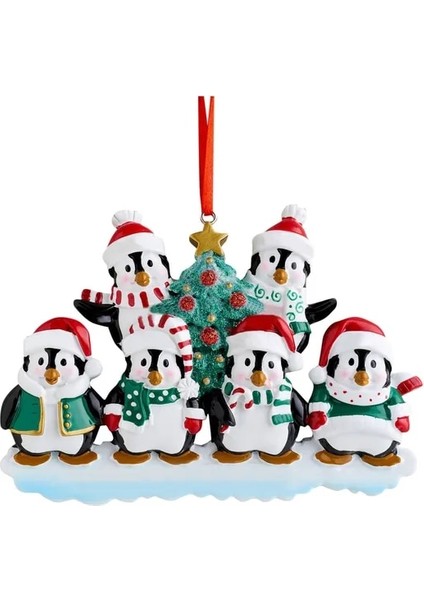 E 1 Adet Reçine Sevimli Penguen Aile Kolye Noel Yılbaşı Ağacı Süsleme Damla Süsler Hediye 2022 Yeni Yıl Partisi Ev Dekor Için (Yurt Dışından)