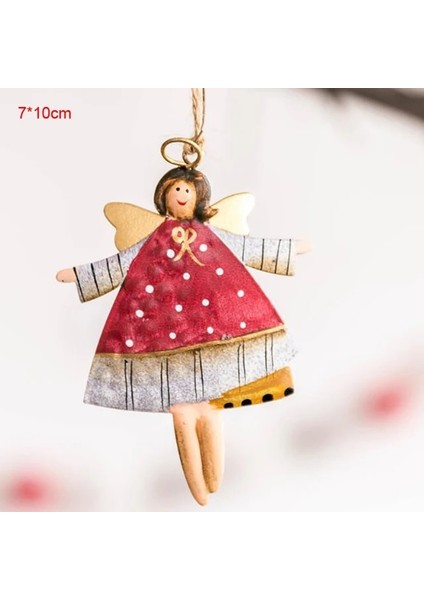 Kırmızı Melek Metal Noel Kolye Noel Ağacı Süsleri Asılı Metal Süsler Dıy Noel Baba Kardan Adam Parti Çocuk Oyuncakları Hediye Noel Yeni Yıl 2022 (Yurt Dışından)