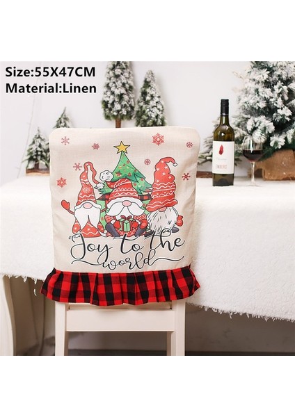 52-Gnome Şerit Şapka Noel Gnome Sandalye Kapak Merry Christmas Süslemeleri Ev Için Navidad 2023 Noel Dekor Hediyeler Mutlu Yıllar 2024 Kerst Natale (Yurt Dışından)