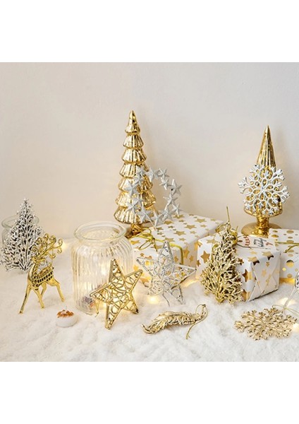 Gümüş Ağacı Noel Geyik Kolye Altın Gümüş Boyalı Noel Ağacı Damla Süsler Süslemeleri Ev Çocuk Oyuncakları Hediye Için Noel Yeni Yıl 2023 (Yurt Dışından)