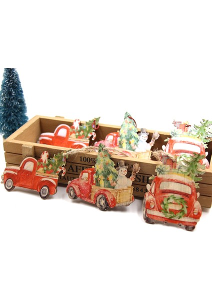 3pcs-V-Mix B 3pcs / Lot Çoklu Stiller Baskılı Noel Ahşap Kolye Süsler Ahşap El Sanatları Hediyeler Dıy Askı Süsleri Noel Süslemeleri (Yurt Dışından)