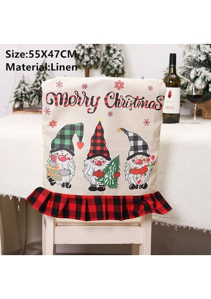 53-Gnome Izgara Şapka Noel Gnome Sandalye Kapak Merry Christmas Süslemeleri Ev Için Navidad 2023 Noel Dekor Hediyeler Mutlu Yıllar 2024 Kerst Natale (Yurt Dışından)