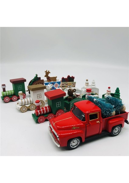 Gri 2023 Yeni Yıl Hediyeleri Noel Kırmızı Kamyon Süsleri Çocuk Oyuncakları Yılbaşı Hediyeleri Vintage Metal Araba Noel Takvimi Tren 2022 Navidad (Yurt Dışından) indirimleri