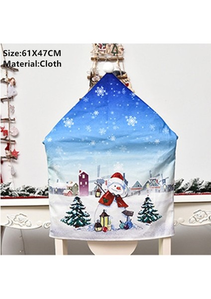 17-Mavi Kardan Adam Noel Gnome Sandalye Kapak Merry Christmas Süslemeleri Ev Için Navidad 2023 Noel Dekor Hediyeler Mutlu Yeni Yıl 2024 Kerst Natale (Yurt Dışından)