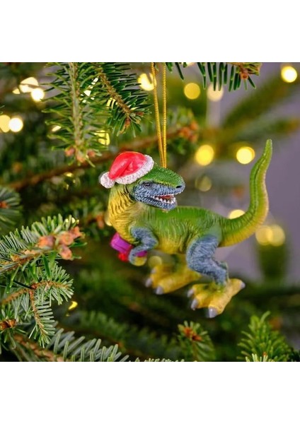 Stil 3 10X10 cm 3D Noel Dinozor Kolye Karikatür Hayvan Noel Şapka Reçine Noel Ağacı Süsler Yeni Yıl Çocuk Oyuncakları Hediye Ev Dekor (Yurt Dışından)