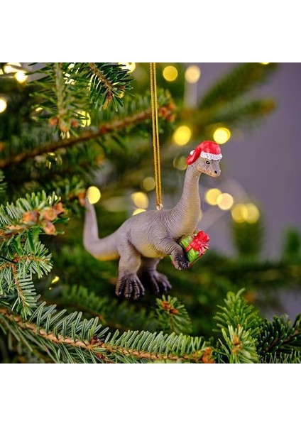 Stil 3 10X10 cm 3D Noel Dinozor Kolye Karikatür Hayvan Noel Şapka Reçine Noel Ağacı Süsler Yeni Yıl Çocuk Oyuncakları Hediye Ev Dekor (Yurt Dışından)