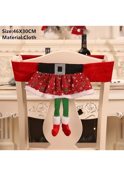 15-Kırmızı Etek Noel Gnome Sandalye Kapak Merry Christmas Süslemeleri Ev Için Navidad 2023 Noel Dekor Hediyeler Mutlu Yeni Yıl 2024 Kerst Natale (Yurt Dışından) fiyatları