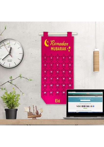 Koyu Haki 2023 Eid Mubarak Dıy Keçe Ramazan Takvimi Çocuklar Için Cep ile Hediyeler Geri Sayım Takvimi Müslüman Balram Parti Dekor Malzemeleri (Yurt Dışından)
