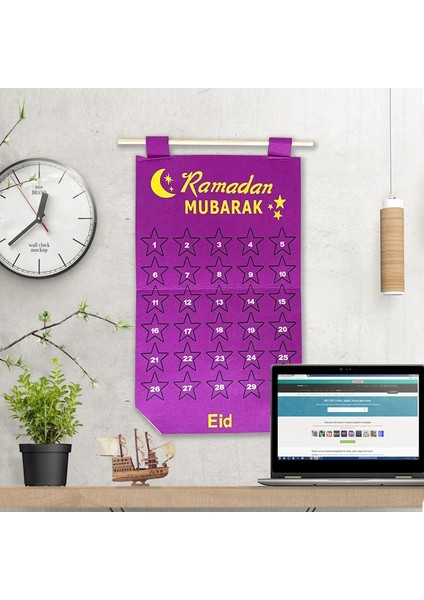 Koyu Haki 2023 Eid Mubarak Dıy Keçe Ramazan Takvimi Çocuklar Için Cep ile Hediyeler Geri Sayım Takvimi Müslüman Balram Parti Dekor Malzemeleri (Yurt Dışından)