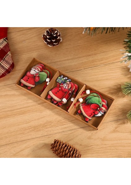 441-A Style-9pcs 2023 Yeni Yıl Süsleme Noel Kutulu Ahşap Kolye Yılbaşı Ağacı Dekor Navidad Garland Noel Noel Dekorasyon Ev Için (Yurt Dışından)