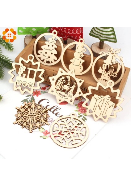 Çan Geyik 10 Adet Dıy Doğal Kar Taneleri Geyik Şekli Noel Ahşap Çip Asılı Süsler Kolye Noel Süsler Çocuklar Hediyeler Süslemeleri (Yurt Dışından)