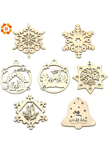 Çan Geyik 10 Adet Dıy Doğal Kar Taneleri Geyik Şekli Noel Ahşap Çip Asılı Süsler Kolye Noel Süsler Çocuklar Hediyeler Süslemeleri (Yurt Dışından)
