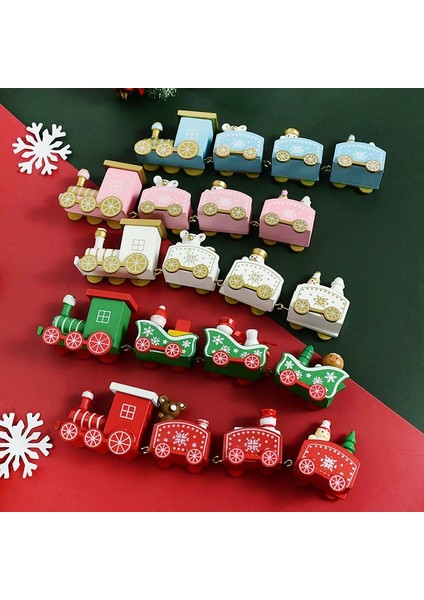 B11 Noel Ahşap Tren Süsleme Sevimli Boyalı Oyuncak Tren Noel Baba Kardan Adam El Sanatları Yeni Yıl Noel Partisi Dekoru Çocuklar Için Hediyeler (Yurt Dışından)