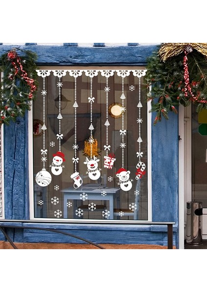 Stil 80-08 Pencere Etiket Noel Süsler Noel Baba Mutlu Noel Dekor Ev Için 2021 Çelenk Yeni Yıl 2022 Noel Navidad Noel Hediyesi (Yurt Dışından) fırsatları