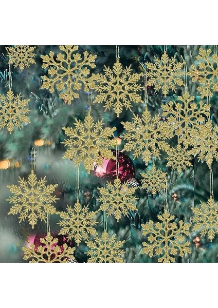 Altın Kar Tanesi 10 Adet/grup Noel Sahte Kar Taneleri Noel Ağacı Asılı Süsleme Simülasyon Buz Kış Partisi Noel Yeni Yıl Dekorasyon Icicle (Yurt Dışından)